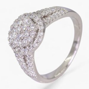 3419.Anillo de or blanco 14K con diamante