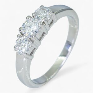 3686 Anillo de oro blanco 14K con diamantes