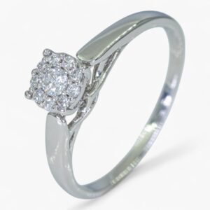 3689 Anillo de oro blanco 14K con diamantes
