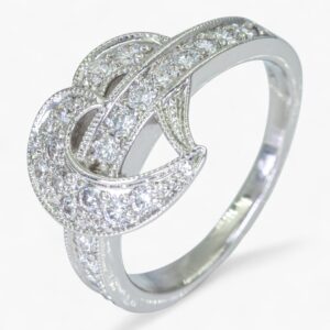 3710 Anillo de oro blanco 14K con diamantes