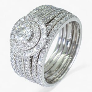 3724 Anillo de oro blanco 14K con diamantes