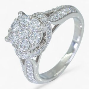 3772 Anillo de oro blanco 14K con diamantes
