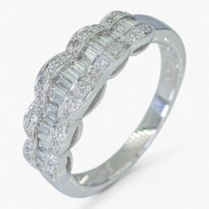 3773 Anillo de oro blanco 14K con diamantes