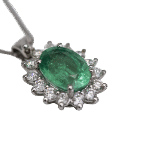 3831 Colgante de oro de 18K con esmeralda y diamantes