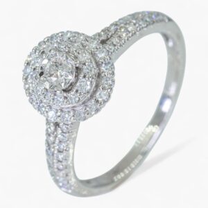 3845 Anillo de oro blanco de 14K con diamantes