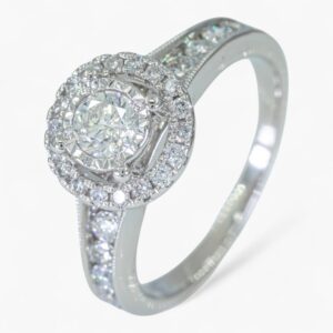 3846 Anillo de oro blanco de 14K con diamantes