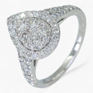 3847 Anillo de oro blanco de 14K con diamantes