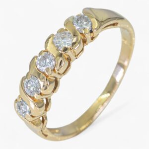 3854 Cintillo de oro amarillo de 14K con diamantes