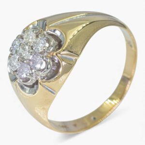 3911 Anillo de oro amarillo de 14K con diamantes