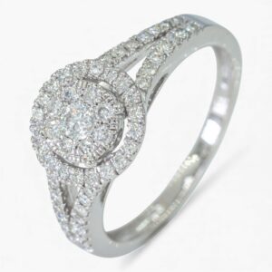 3923 Anillo de oro blanco de 14K con diamantes