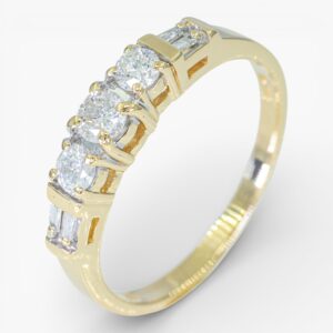 3954 Anillo de oro amarillo 14K con diamantes