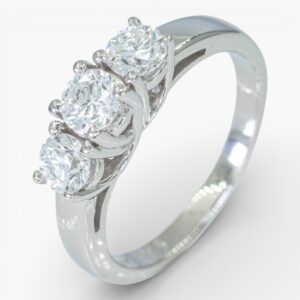 3958 Anillo de oro blanco 14K con diamantes