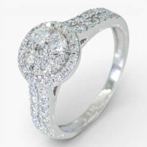 3959 Anillo de oro blanco 14K con diamantes