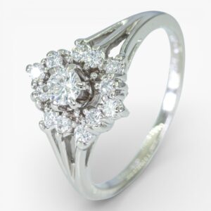 3961 Anillo de oro blanco 14K con diamantes