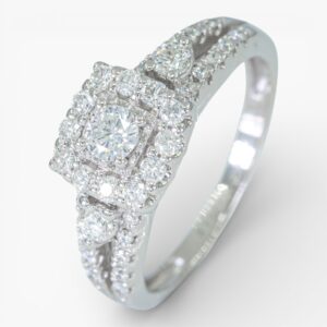 3972 Anillo de oro amarillo 14K con diamantes