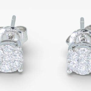 3984 Aros de oro blanco 14K con diamantes