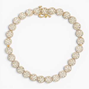 4040 Pulsera de oro amarillo de 14k con hermosos 203 diamantes