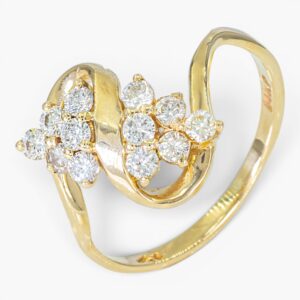 4043 Anillo de oro amarillo de 14k con hermosos 12 diamantes