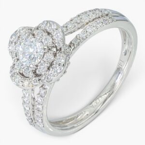 4049 Anillo de oro blanco de 14k con hermosos 79 diamantes