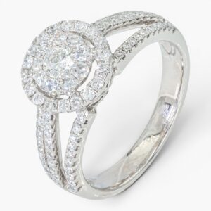 4054 Anillo de oro blanco de 18k con hermosos 88 diamantes