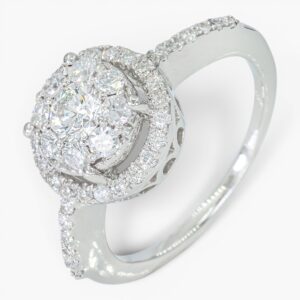 4063 Anillo de oro blanco de 14k con hermosos 45 diamantes