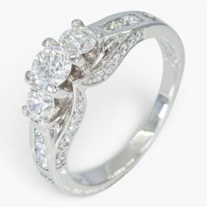 4076 Anillo de oro blanco de 14k con diamantes