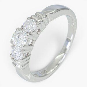 4077 Anillo de oro blanco de 14k con diamantes