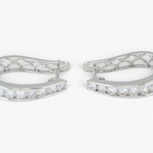 4083 Aros de oro blanco de 14k con diamantes