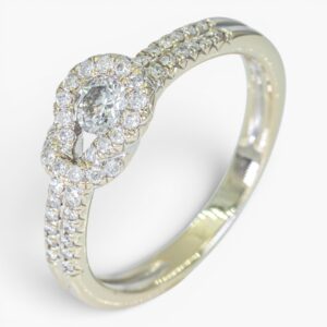 4086 Anillo de oro blanco de 14k con diamantes