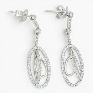 4100 Aros de oro blanco de 14k con diamantes