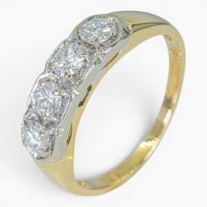 4102 Anillo de oro amarillo 14K con diamantes