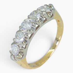 4104 Anillo de oro amarillo 14K con diamantes