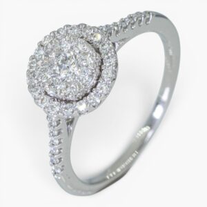 4108 Anillo de oro blanco 14K con diamantes