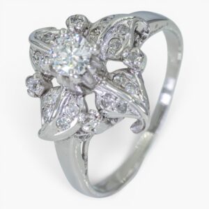 4110 Anillo de oro blanco 14K con diamantes