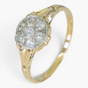 4116 Anillo de oro amarillo 14K con diamantes