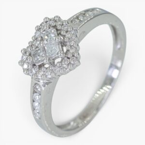 4119 Anillo de oro blanco 14K con diamantes