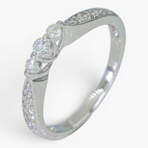 4120 Anillo de oro blanco 14K con diamantes