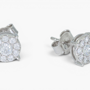 4123 Aros de oro blanco 14K con diamantes