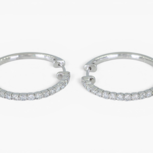 4125 Aros de oro blanco 14K con diamantes