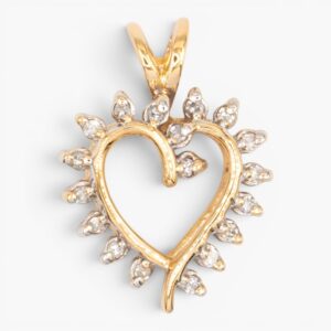 4130 Colgante de oro amarillo 14K con diamantes