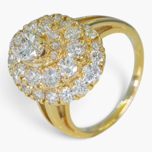 4190 Anillo de oro amarillo 18K estilo halo ovalado con diamantes9